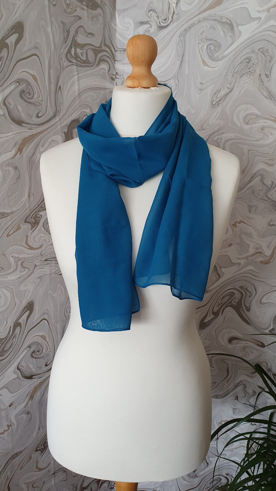 Blue Chiffon Scarf