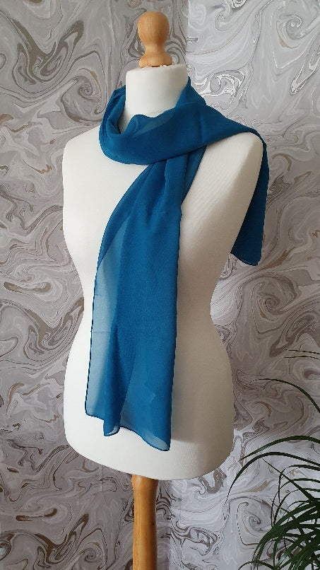 Blue Chiffon Scarf