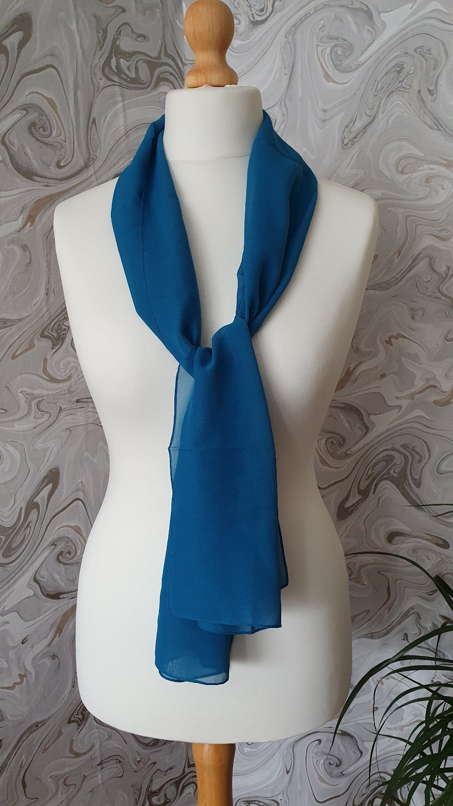 Blue Chiffon Scarf