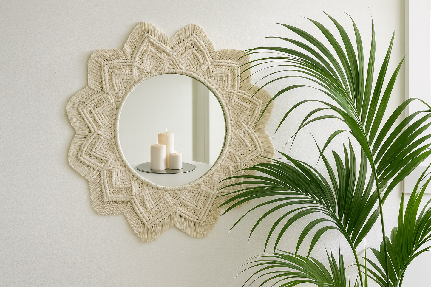elegant mirror macrame frame for you home