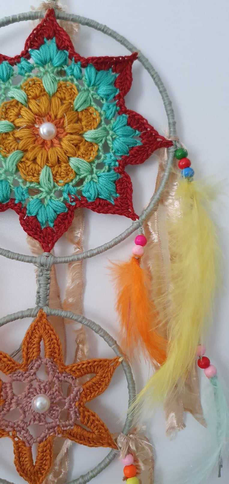 flowers and star patterns dream catcher