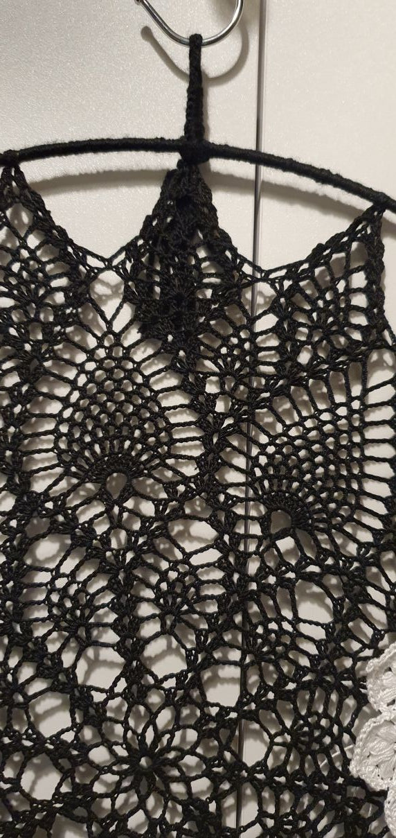 black crocheted lace dreamcatcher