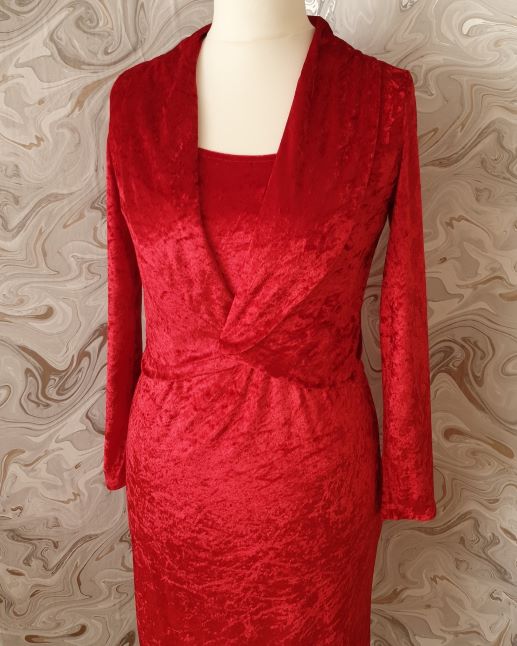 Red Velvet Suit | Long Sleeve Dress | Velvet Set Red Velvet Suit | Long Sleeve Dress | Velvet Set