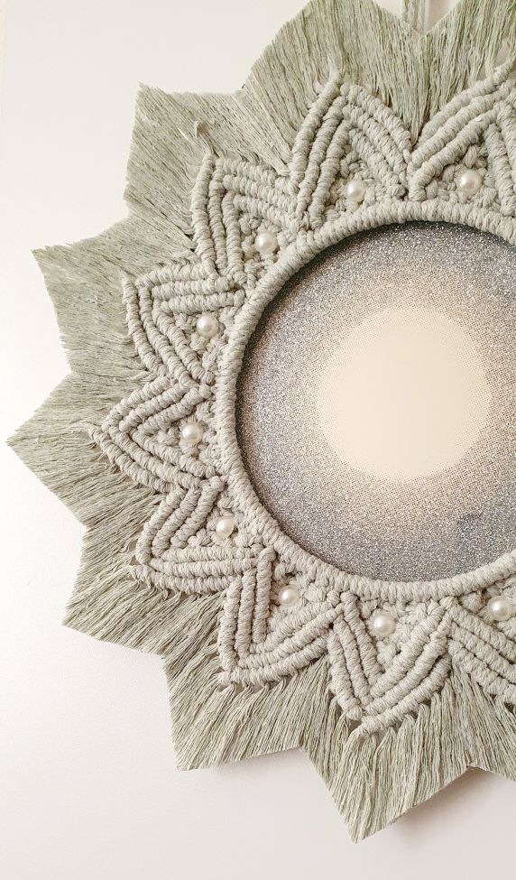mirror in macrame frame