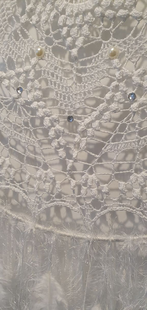 crochet lace white dream catcher