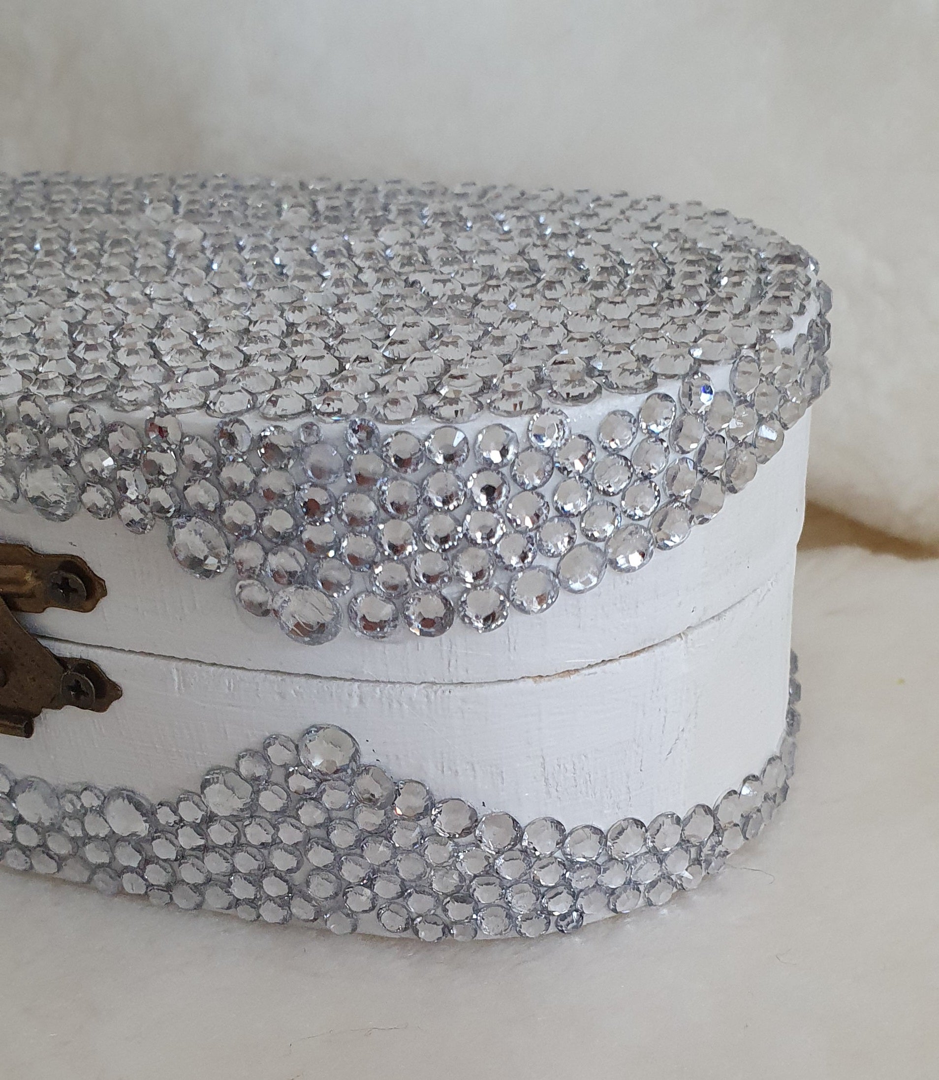 rhinestone wooden box