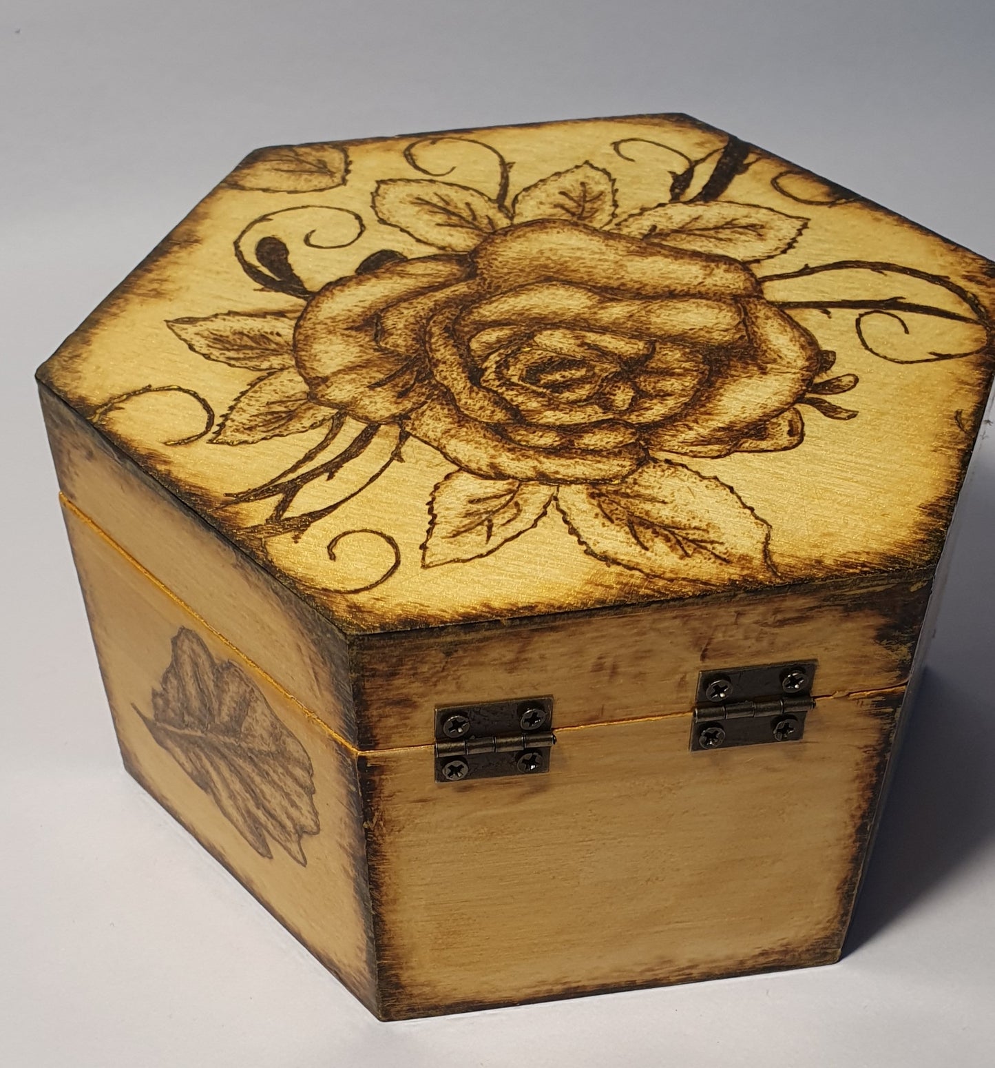 Hexagonal Wooden Box