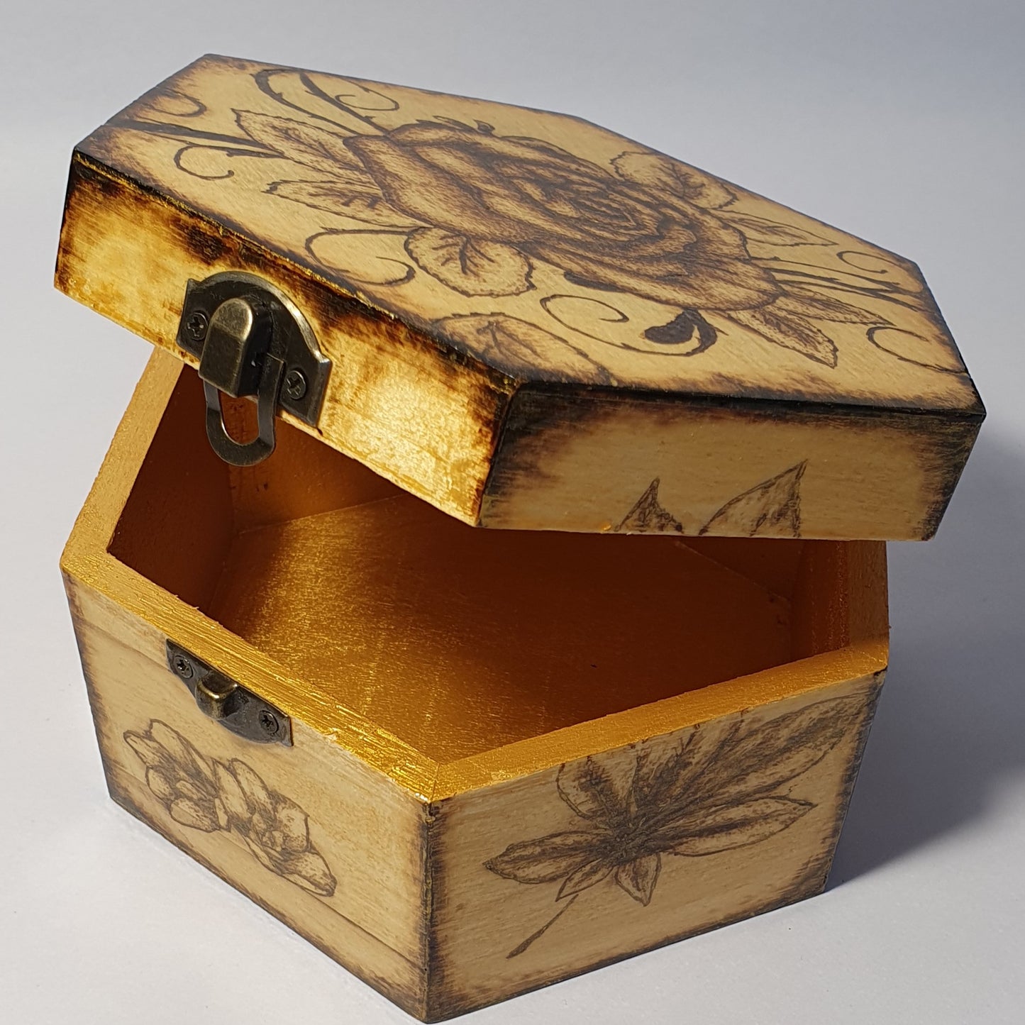Hexagonal Wooden Box