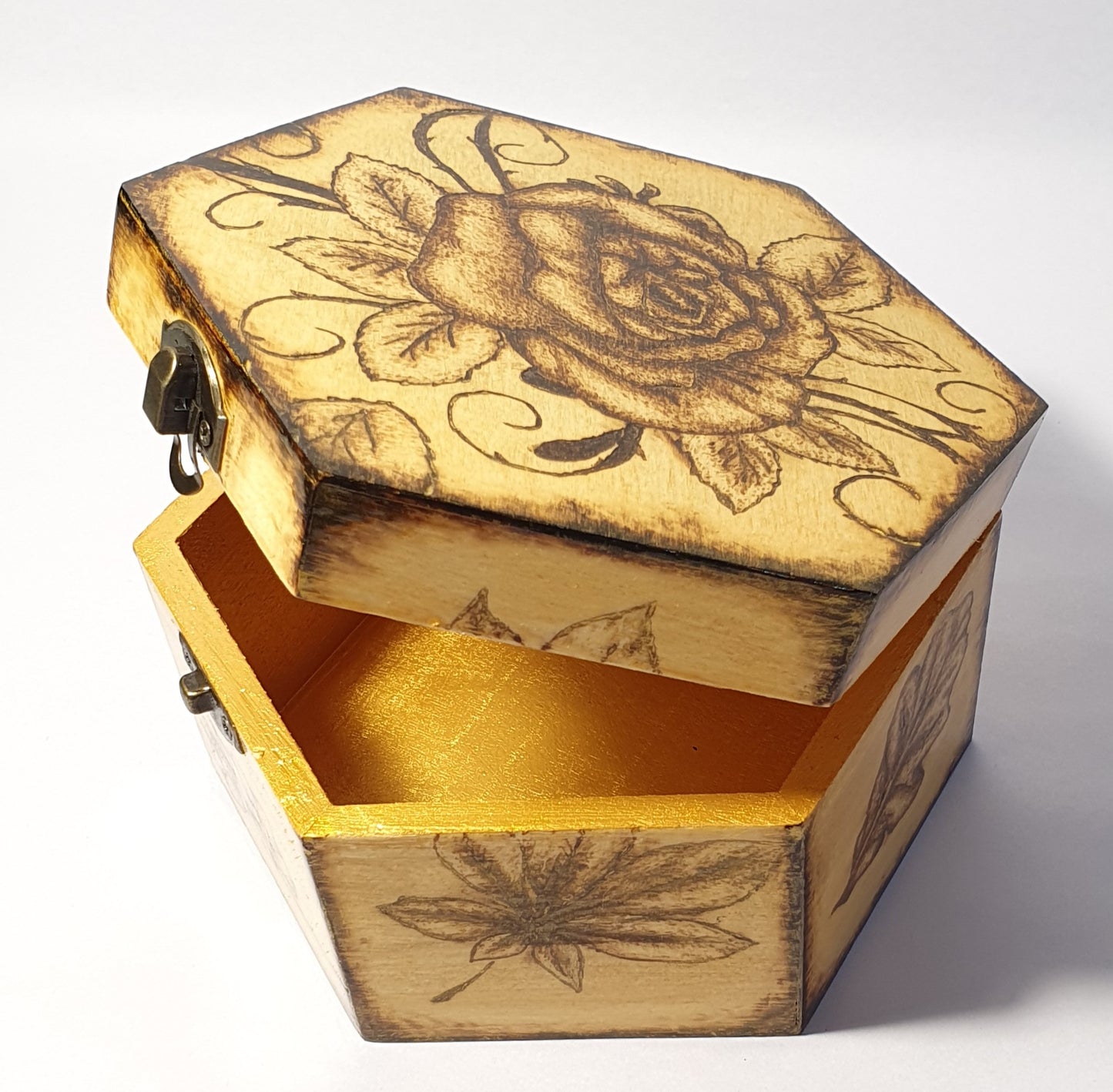 Hexagonal Wooden Box