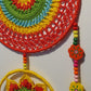 Colorful crocheted dreamcatcher with beads 
