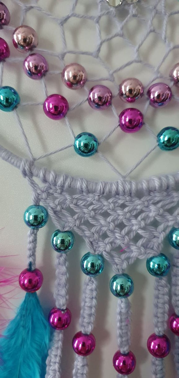 Beaded Dreamcatcher, Cool Tones, Sparkling Spirit