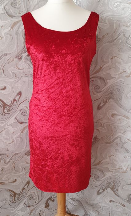 super stretch red velvet dress