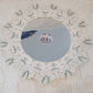 Round mirror with decorative macrame frame