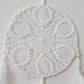 White lace dreamcatcher with pearl and feathers