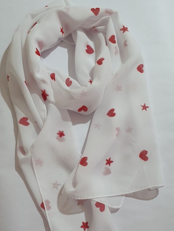 chiffon white scarf 