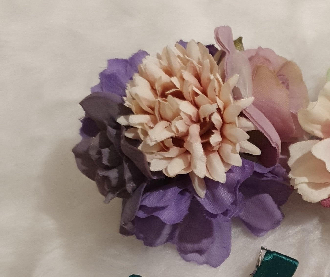 pastel flowers hair clips