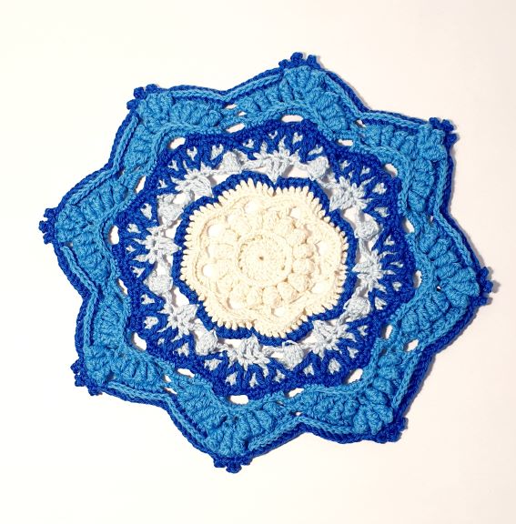 crochet blue coaster