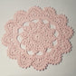 pink round crochet coaster 
