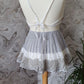 crochet white and gray mini skirt and top