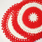 crochet large red coaster set 2