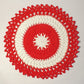 large thick red round coaster