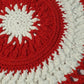 large crochet red coaster