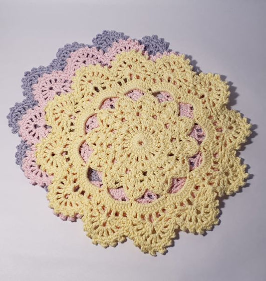 round crochet coaster set 3