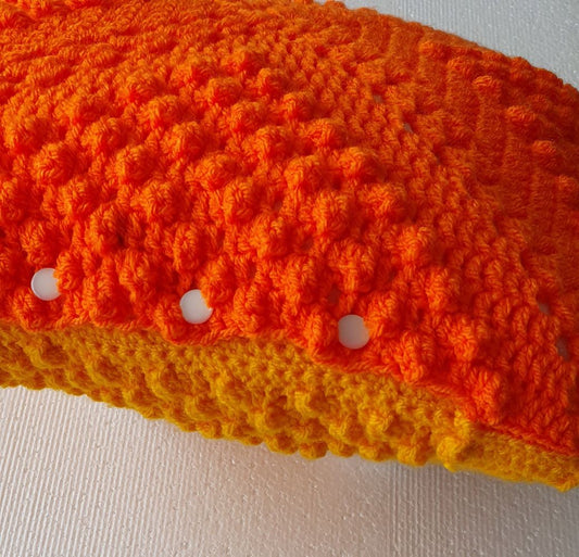 crochet yellow pillowcase 1