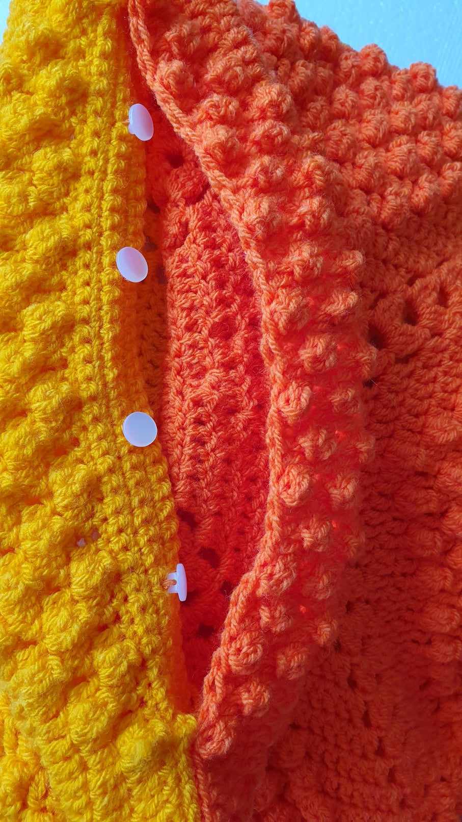 buttoned crochet small pillowcase