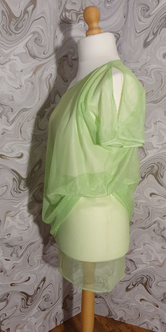 green meshed blouse