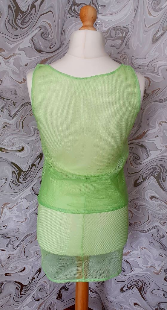 meshed greenmidi skiort and top for beach