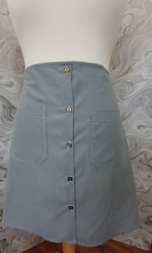 midi grey skirt with 2 pocket