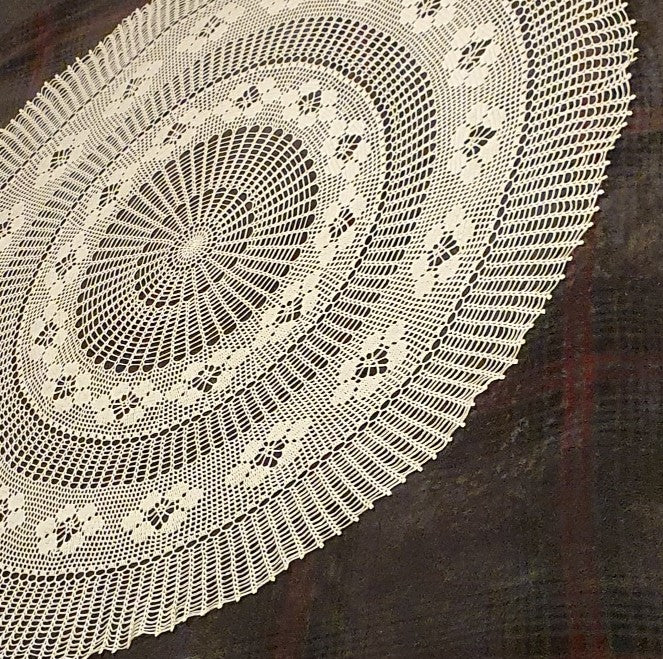 round crochet flowers lace tablecloth