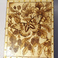 large pyrohraphy wooden box with butterfly decorations