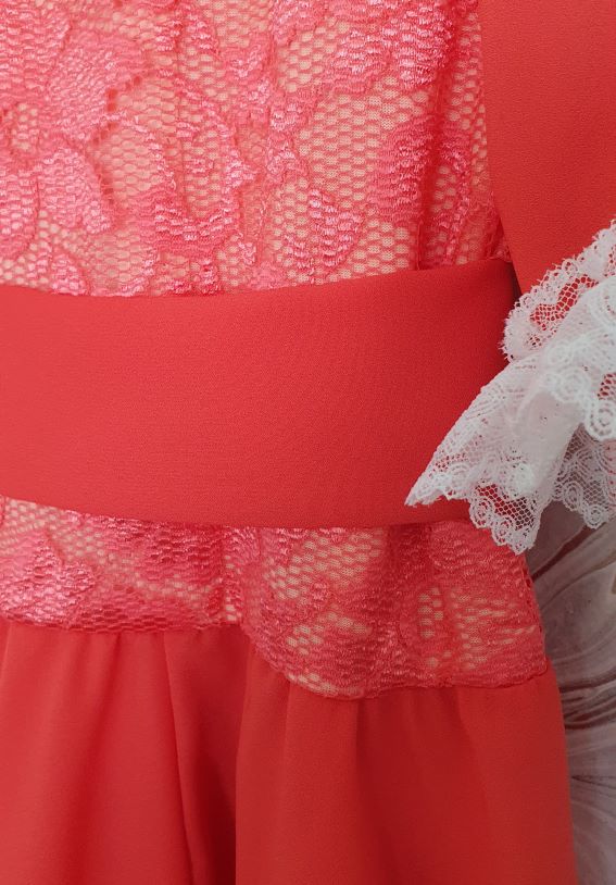 chiffon coral baby dress