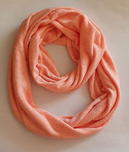 knitted orange circle scarf