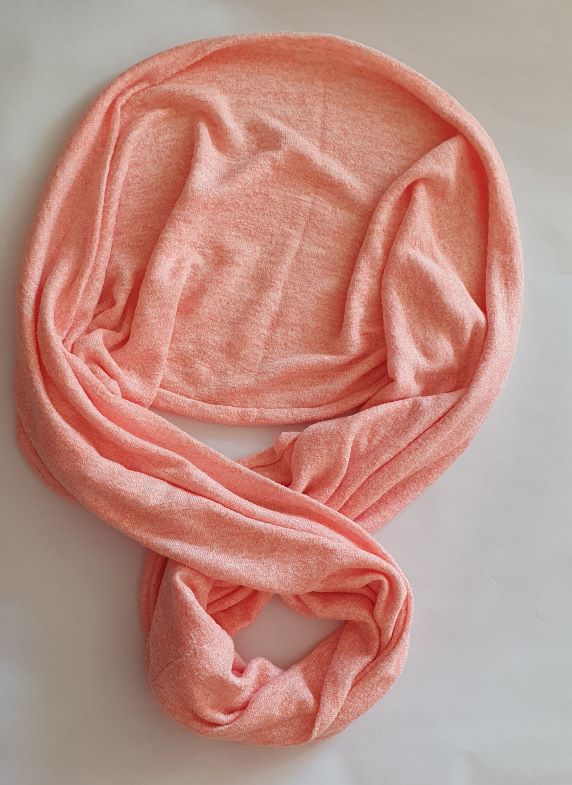 orange knitted circle scarf