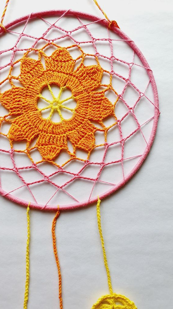 crochet flower dream catcher