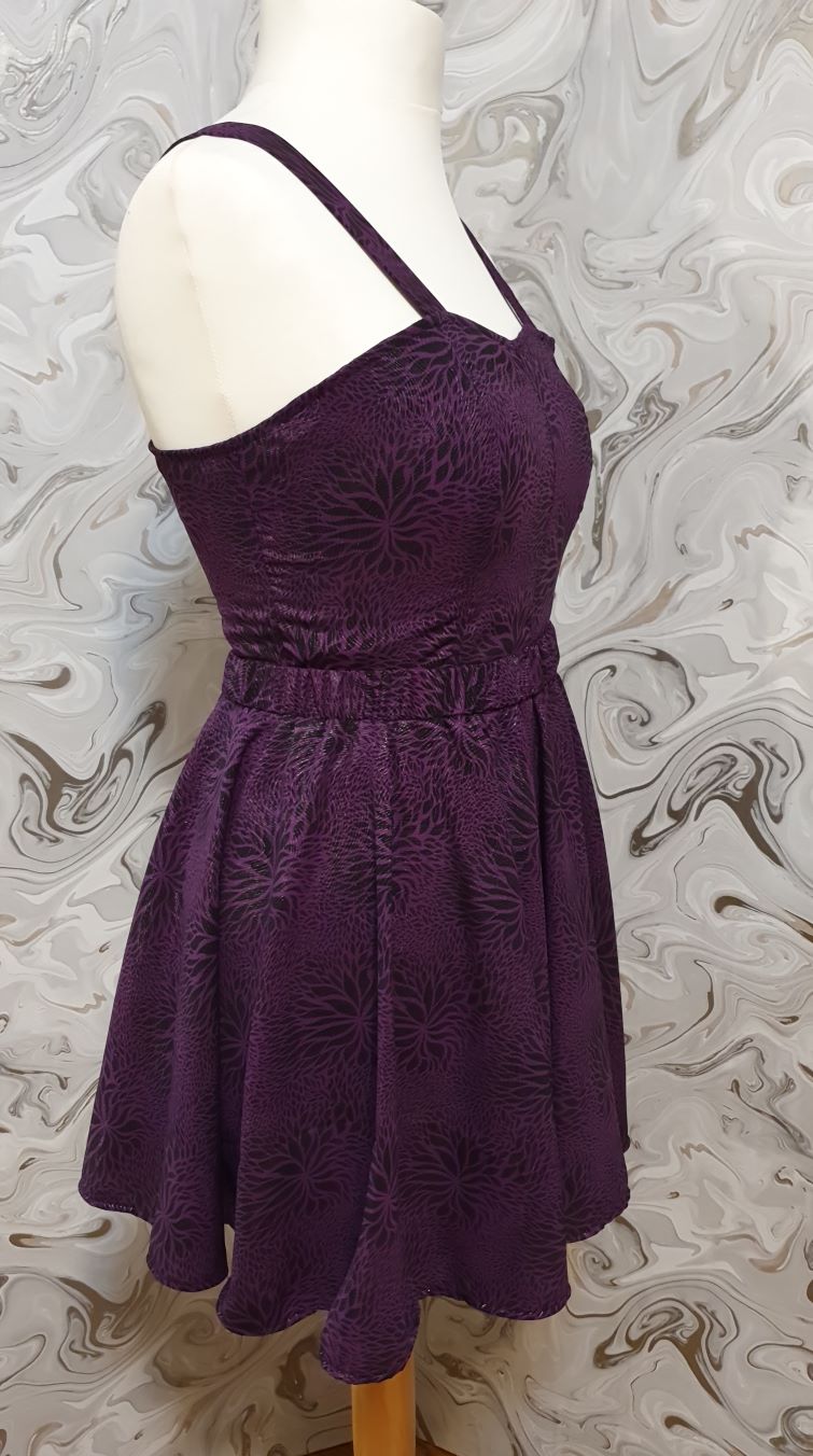 organsa purple corset and skirt