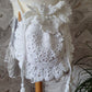 white round crochet lace bag