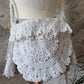 crochet lace round white shoulder bag