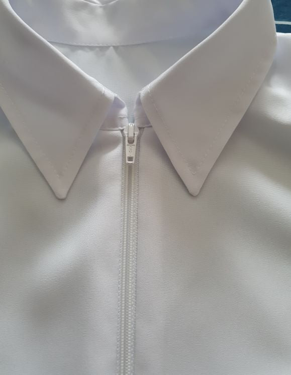 shirt collared white jacket