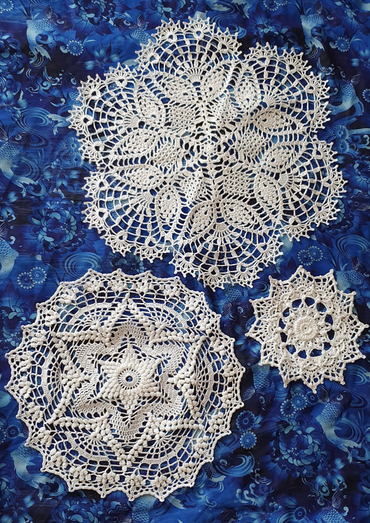 white crochet lace table cloth set 3
