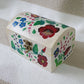 painted small wooden box white yellow and 